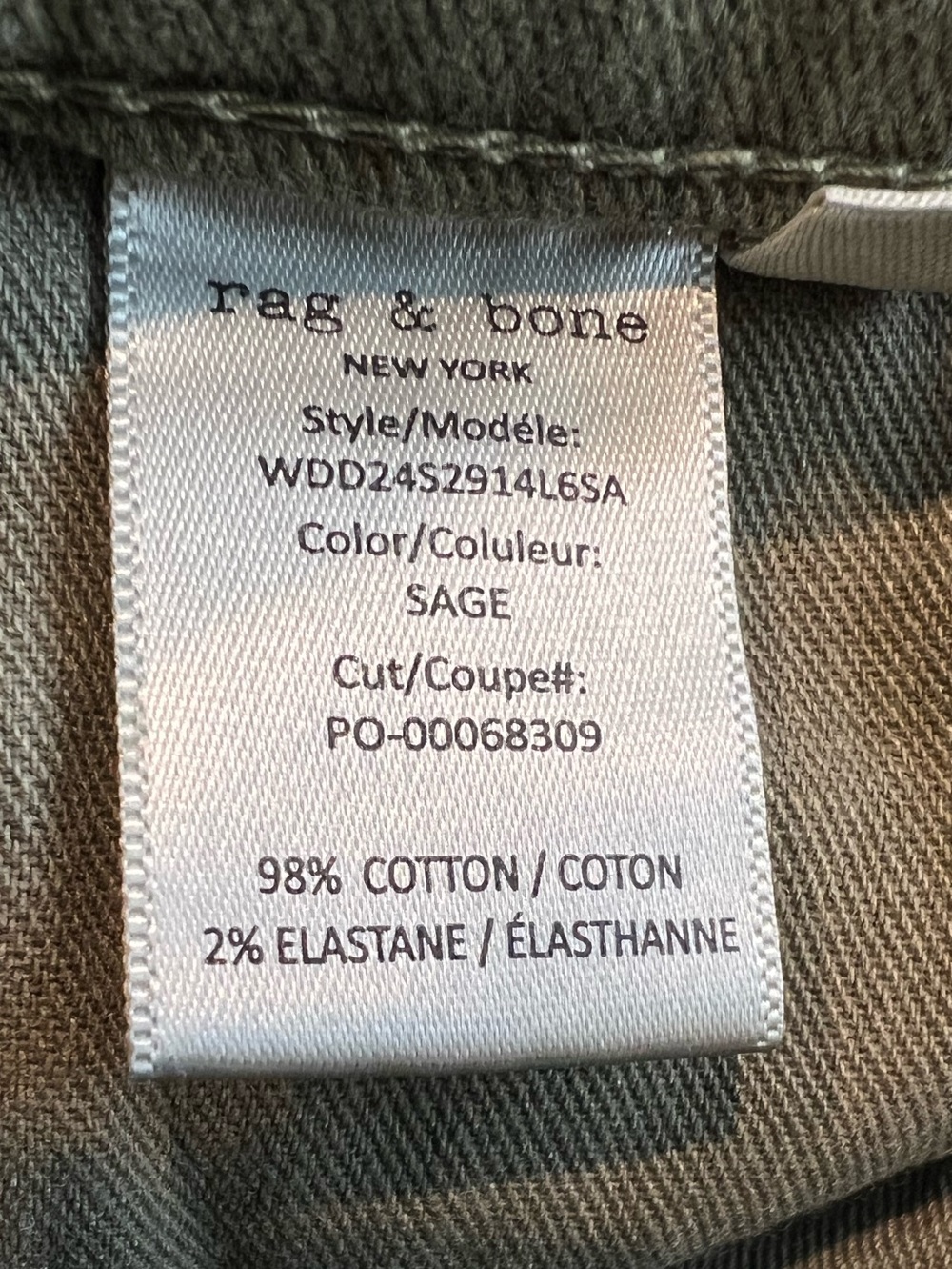 Rag & Bone Wide Leg Ankle Jeans Andi Raw Hem High Rise 27 Olive Army Green Sage - Picture 10 of 12